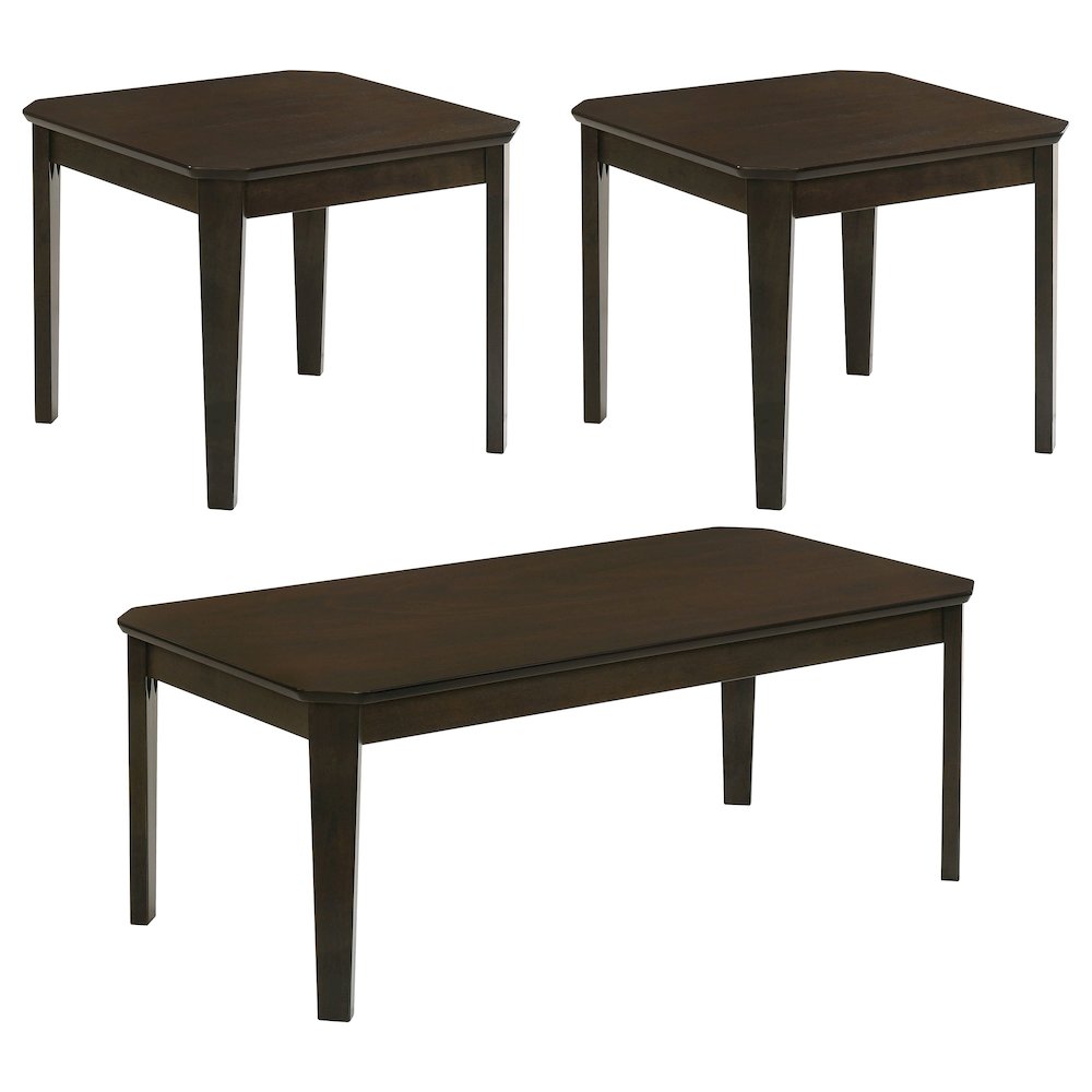 Amaro 3-piece Coffee and End Table Set Dark Brown. Picture 2