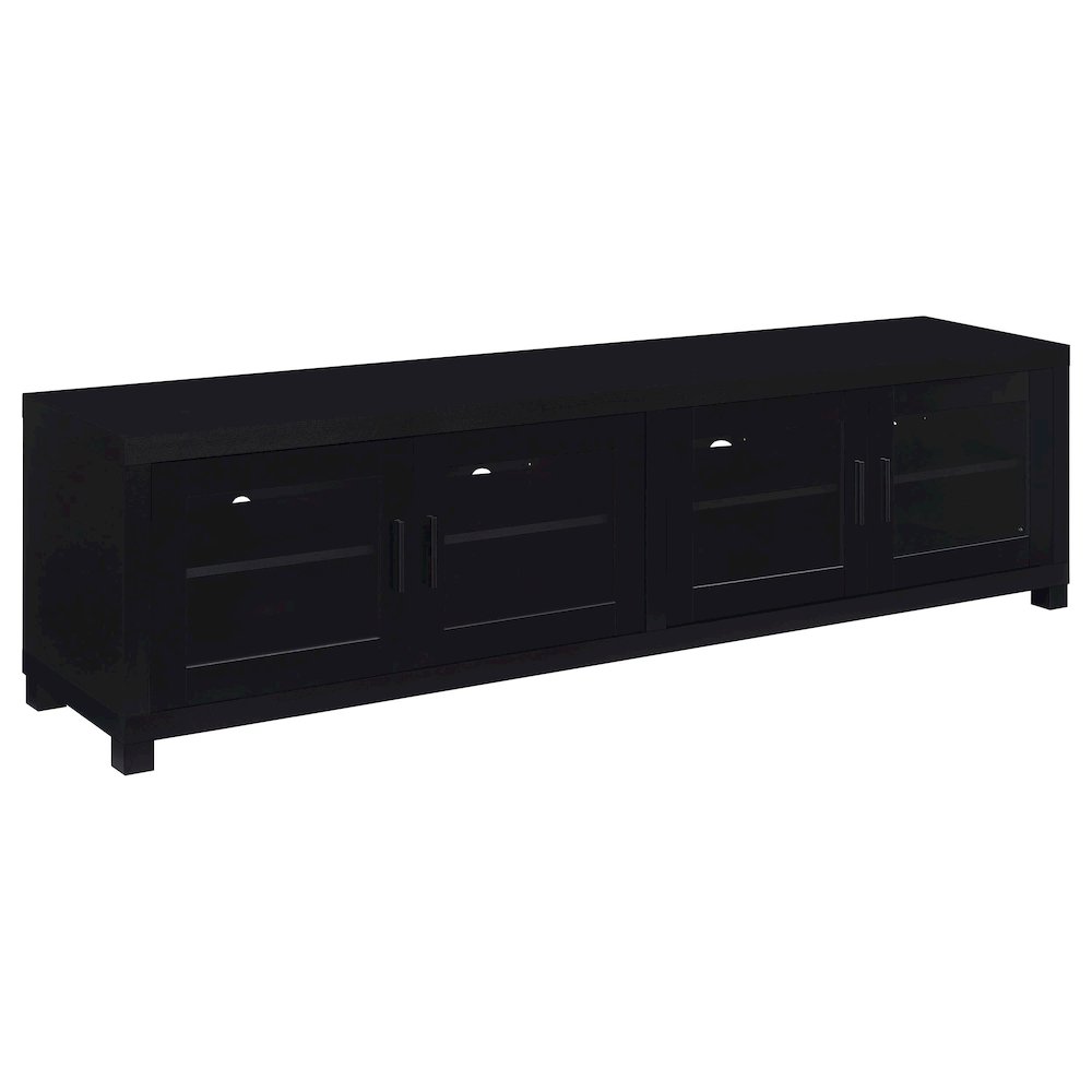 Jupiter 4-door Engineered Wood 79-inch TV Stand Black. Picture 2