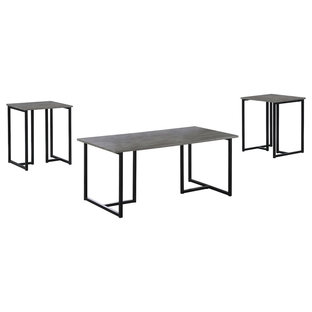 Nyla 3-piece Engineered Wood Coffee Table Set Weathered Grey. Picture 2