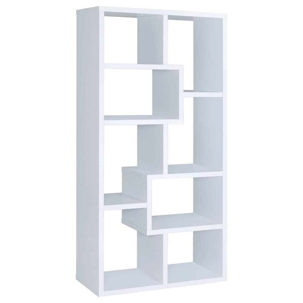 Theo 71-inch 6-shelf Bookshelf White. Picture 2