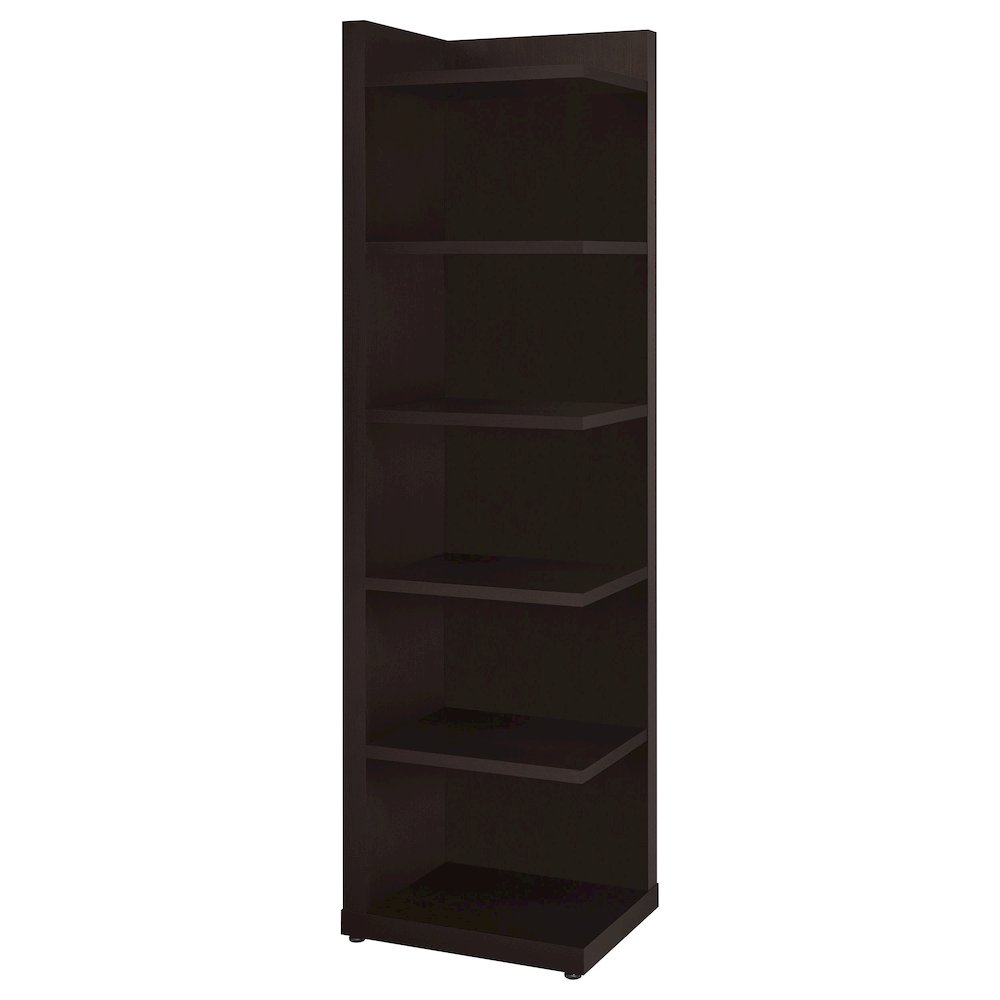 Alder 71-inch 6-shelf Corner Bookcase Cappuccino. Picture 2