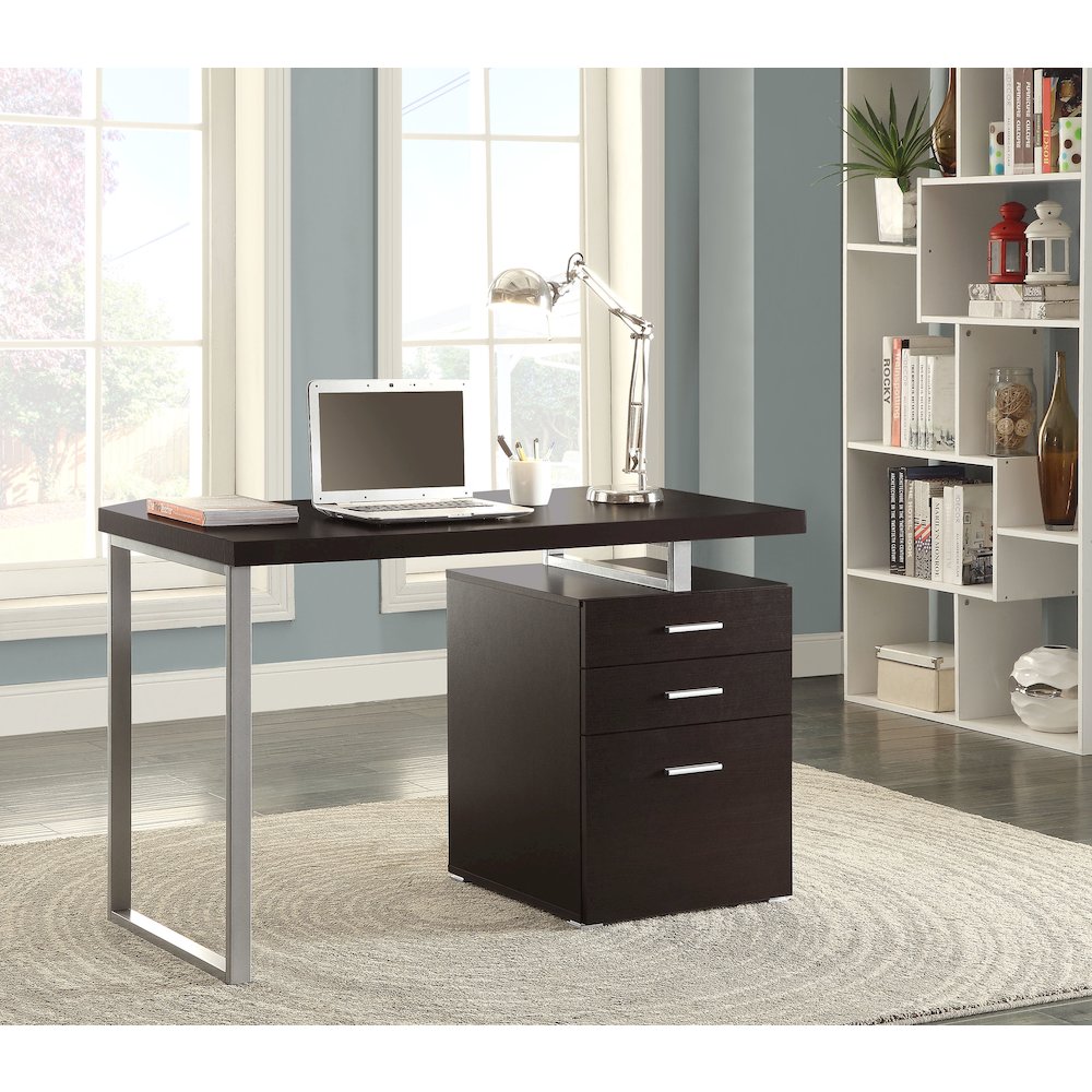 Brennan 47-inch 3-drawer Office Computer Desk Cappuccino. Picture 11