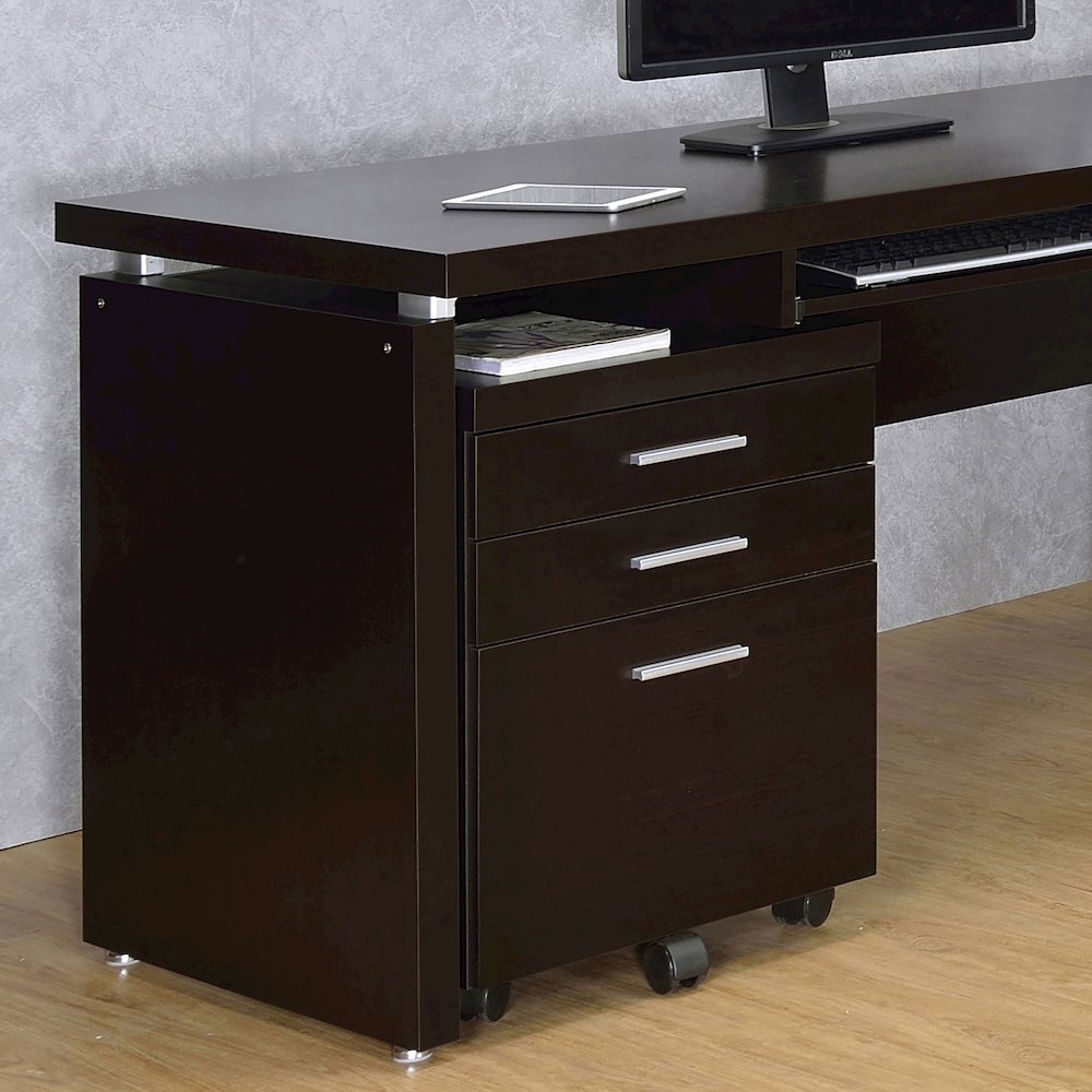 Skylar 3-drawer Home Office Mobile File Cabinet Cappuccino. Picture 13