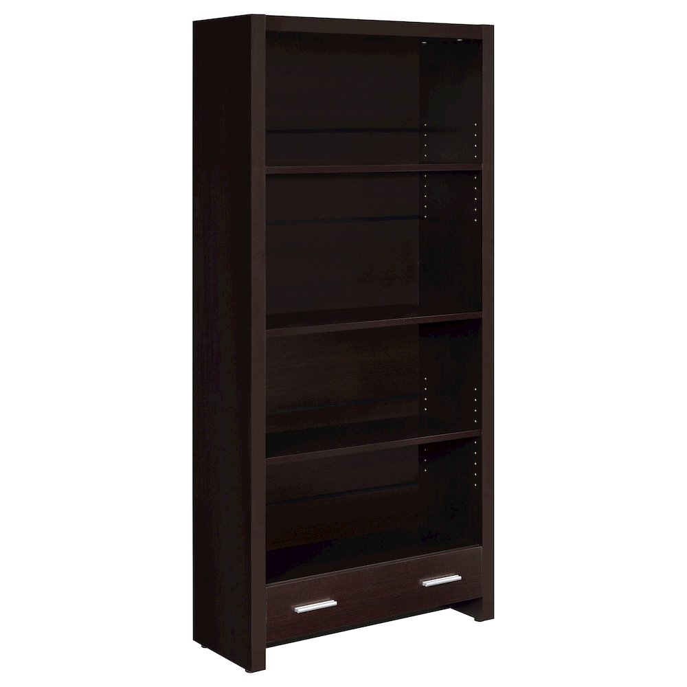 Skylar 71-inch 5-shelf Bookcase with Drawer Cappuccino. Picture 2