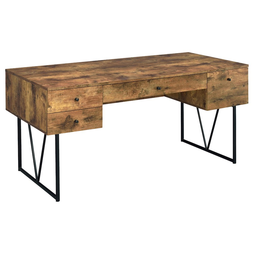 Analiese 63-inch 4-drawer Writing Desk Rustic Nutmeg. Picture 2