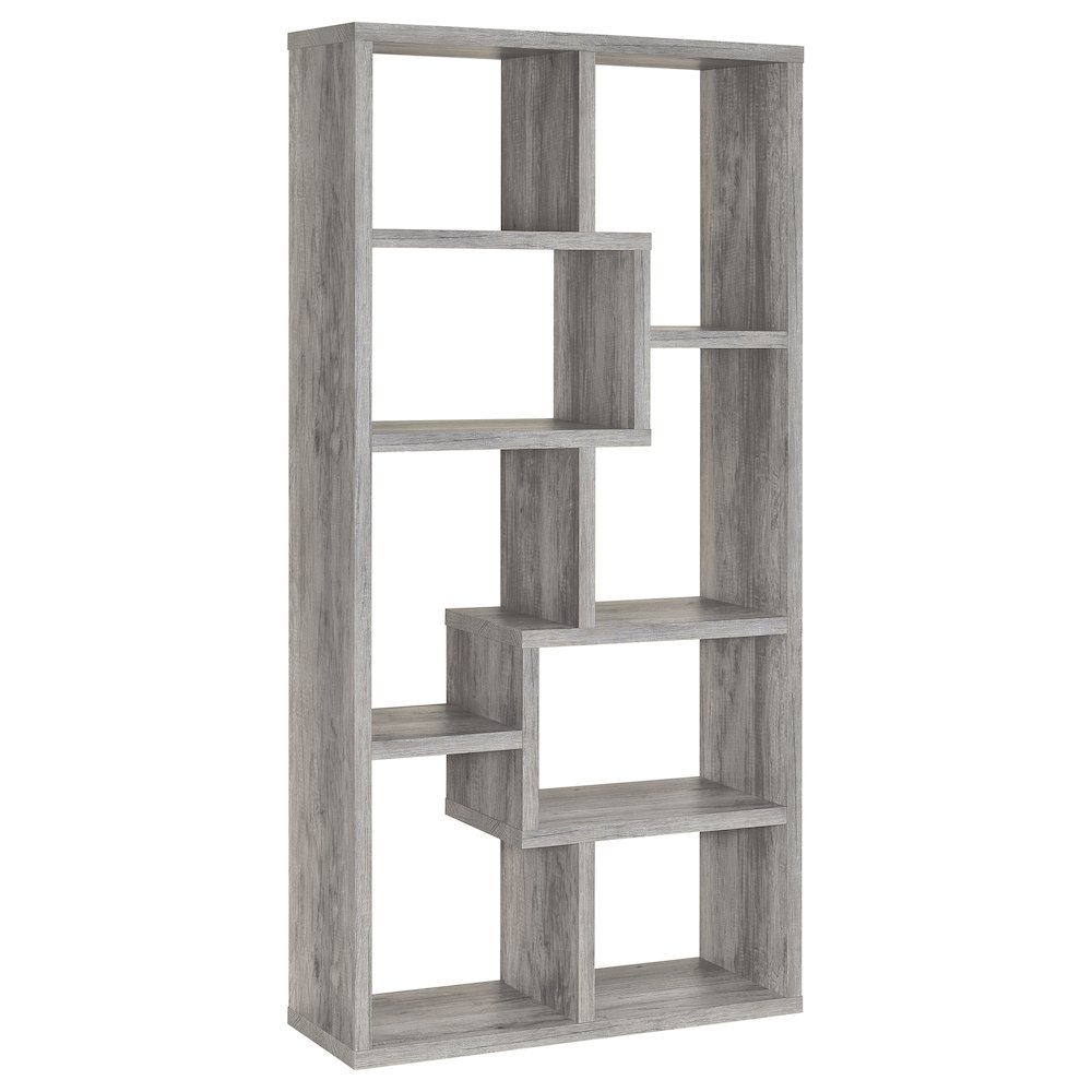 Theo 71-inch 6-shelf Bookshelf Grey Driftwood. Picture 2