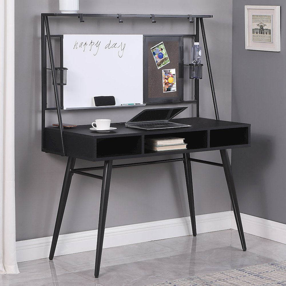 Jessie 47-inch Writing Desk with Whiteboard and USB Black. Picture 7