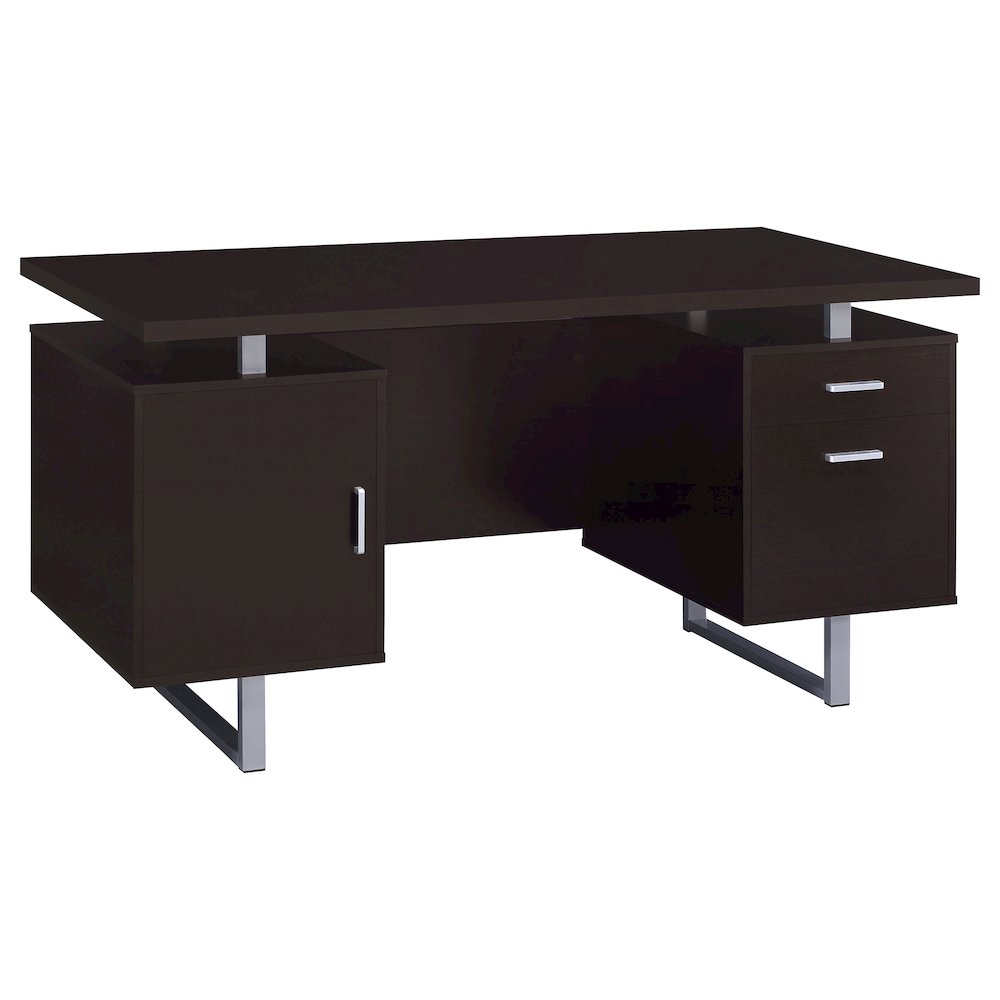 Lawtey 60-inch 2-drawer Office Computer Desk Cappuccino. Picture 2