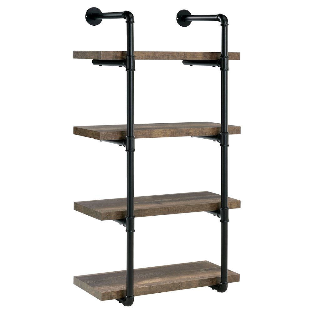 Elmcrest 24-inch 4-shelf Wall Bookshelf Rustic Oak. Picture 2