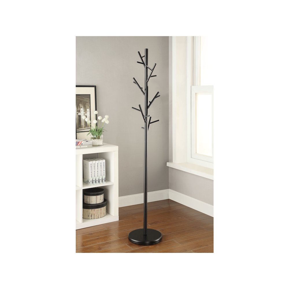 Clover 18 Hook Freestanding Metal Coat Rack Hat Hanger Black. Picture 5