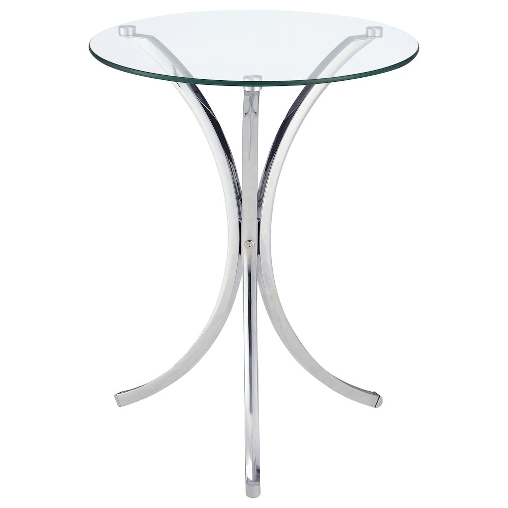 Eloise Round Glass Top Accent Side Table Chrome. Picture 2
