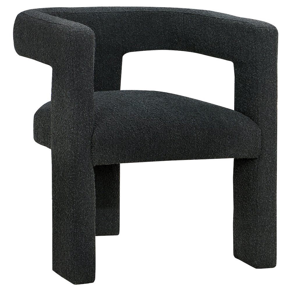 Petra Boucle Upholstered Accent Side Chair Black. Picture 2