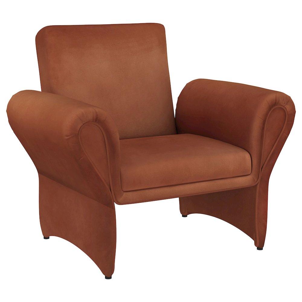 Liana Upholstered Roll Arm Accent Armchair Rust Orange. Picture 2