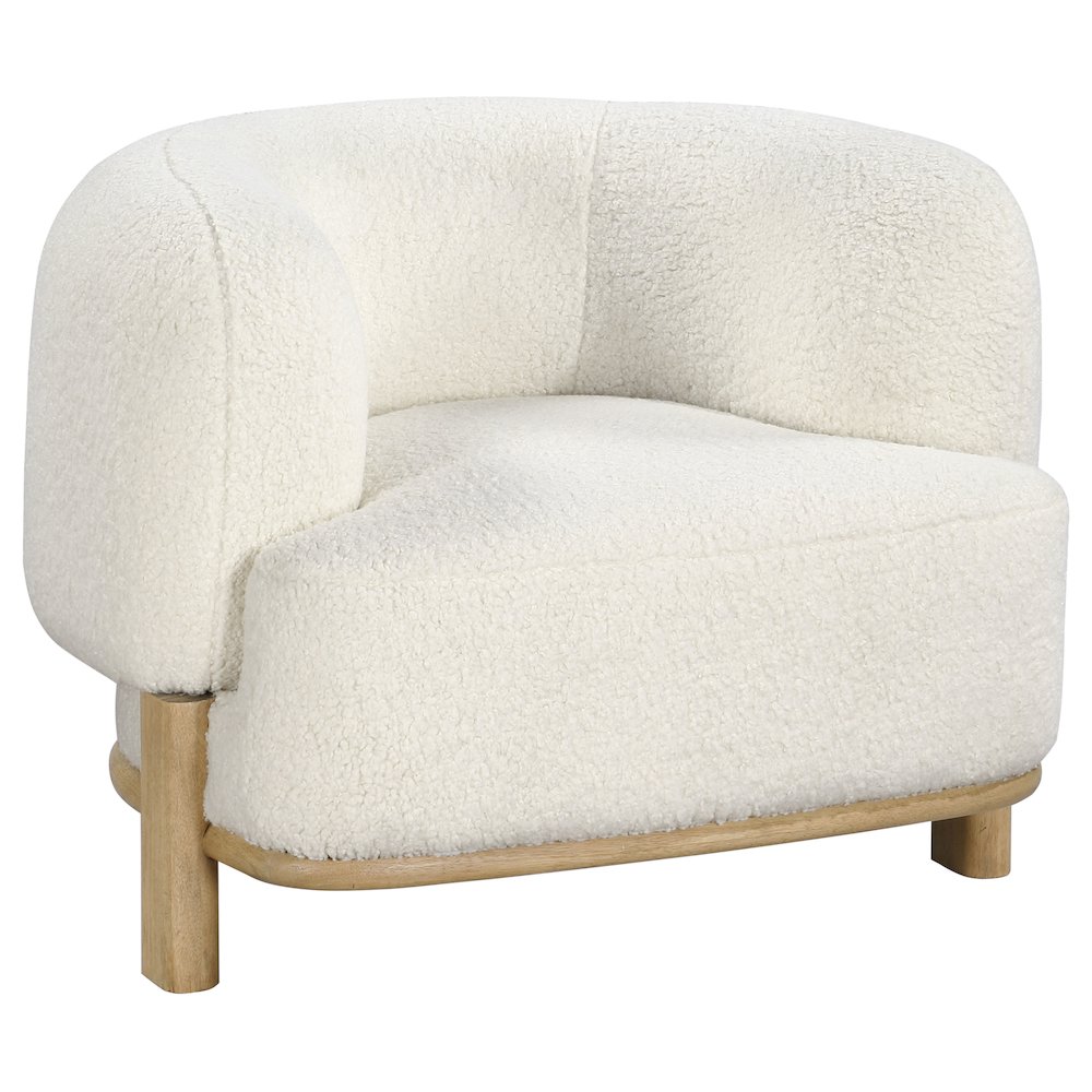 Lawler Upholstered Barrel Back Accent Chair Ivory. Picture 2