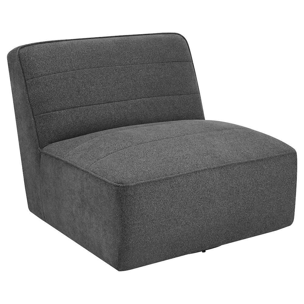 Cobie Upholstered Armless Swivel Chair Dark Charcoal. Picture 2