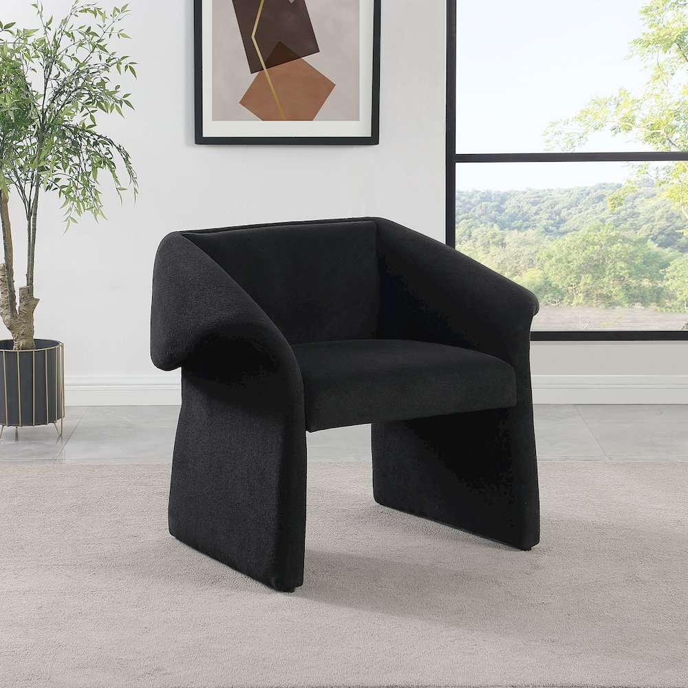 Ramsey Upholstered Sloped Arm Accent Chair Black. Picture 10