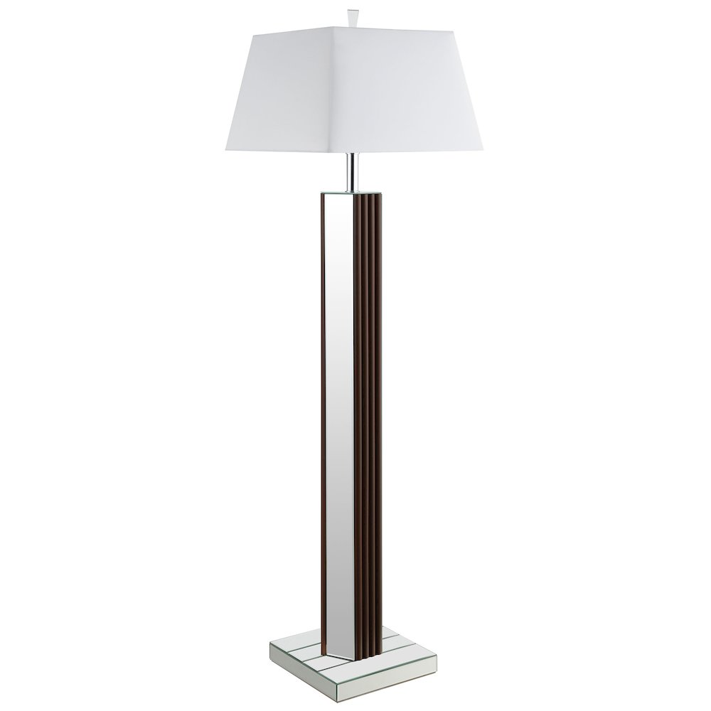 Elena 67-inch Square Tapered Mirrored Floor Lamp Brown. Picture 3