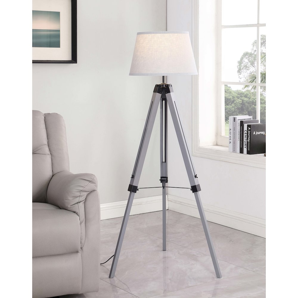 Dayton 56-inch Empire Shade Metal Tripod Floor Lamp Grey. Picture 6