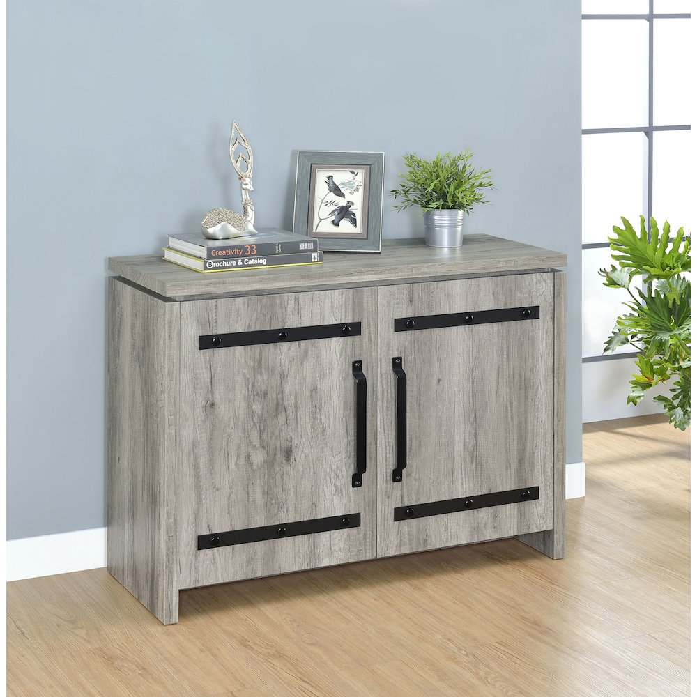 Enoch 2-door Engineered Wood Accent Cabinet Grey Driftwood. Picture 10