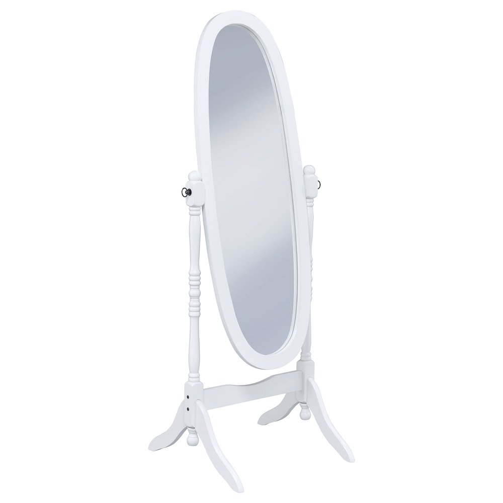 Foyet Wood Adjustable Full Length Cheval Mirror White. Picture 2