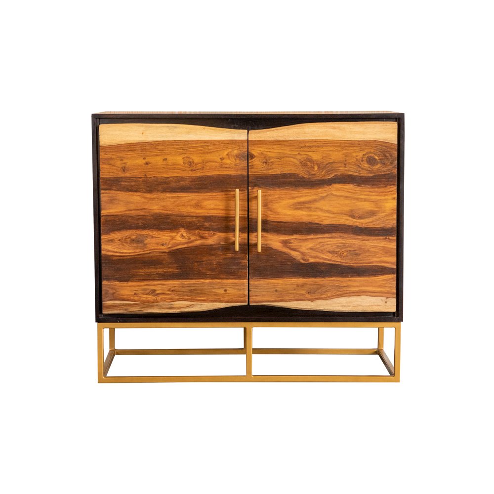 Zara 2-door 40" Wood Accent Storage Cabinet Black Walnut. Picture 2