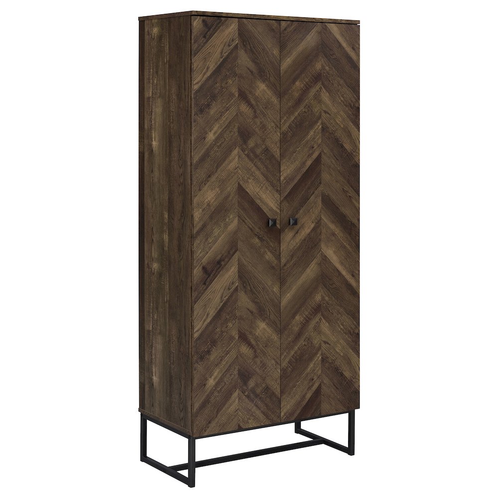 Carolyn 2-door Engineered Wood Accent Cabinet Rustic Oak. Picture 2