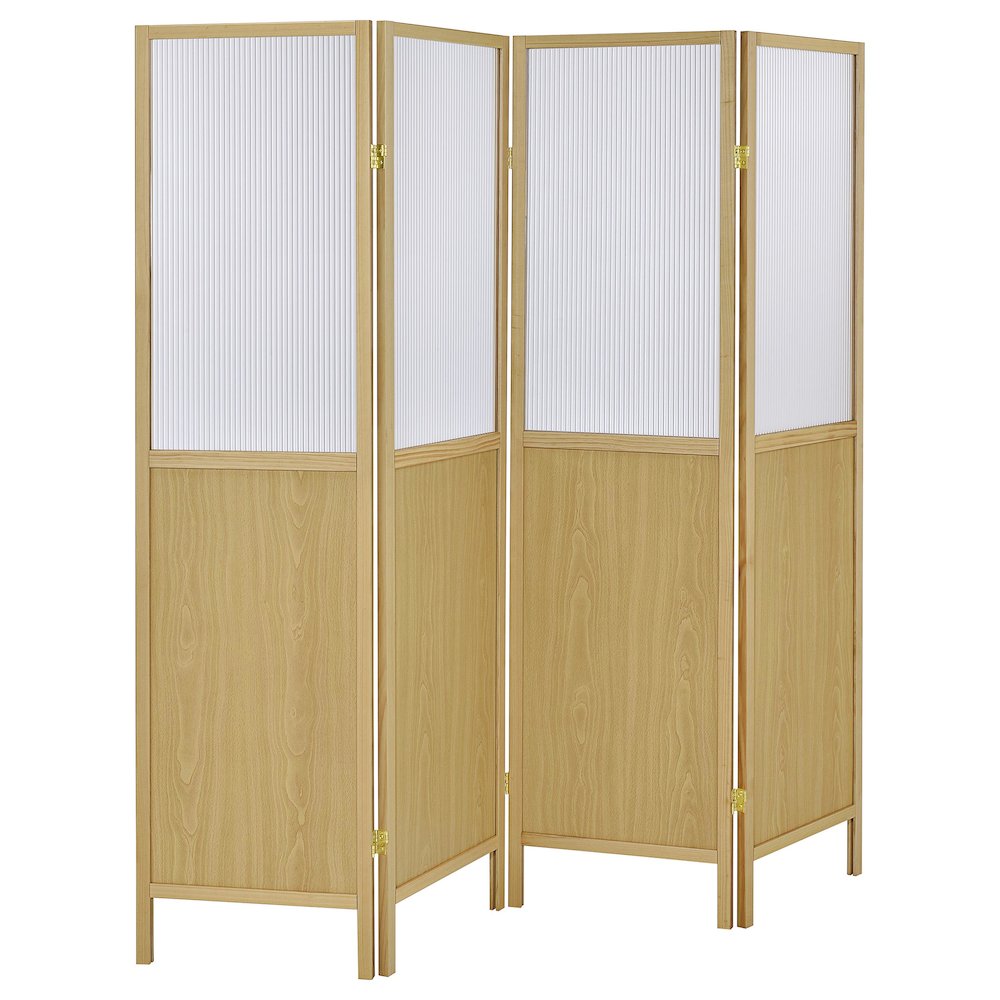 Mattison 4-Panel Room Divider Folding Shoji Screen Natural. Picture 2