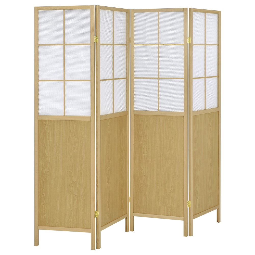 Edwards 4-Panel Room Divider Folding Shoji Screen Natural. Picture 2