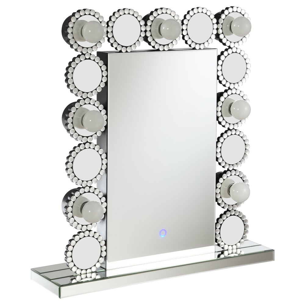 Aghes Vanity Mirror with Lighting Silver. Picture 2