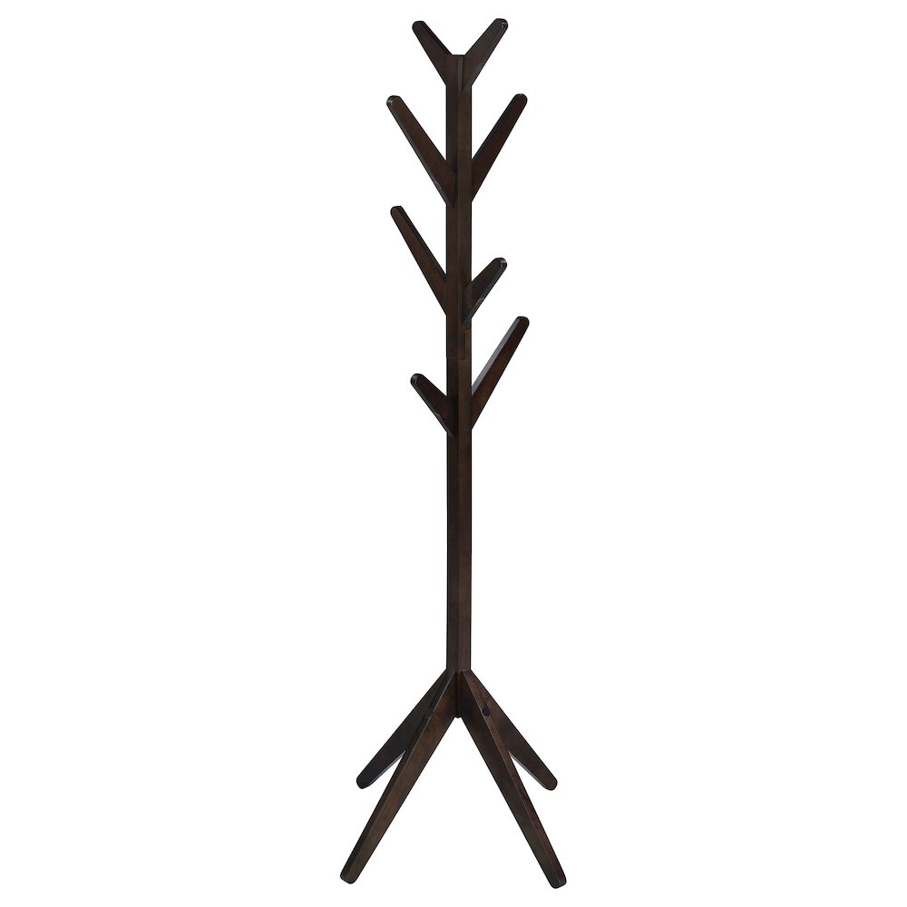 Margaret Solid Wood Coat Rack Clothing Hanger Cappuccino. Picture 2