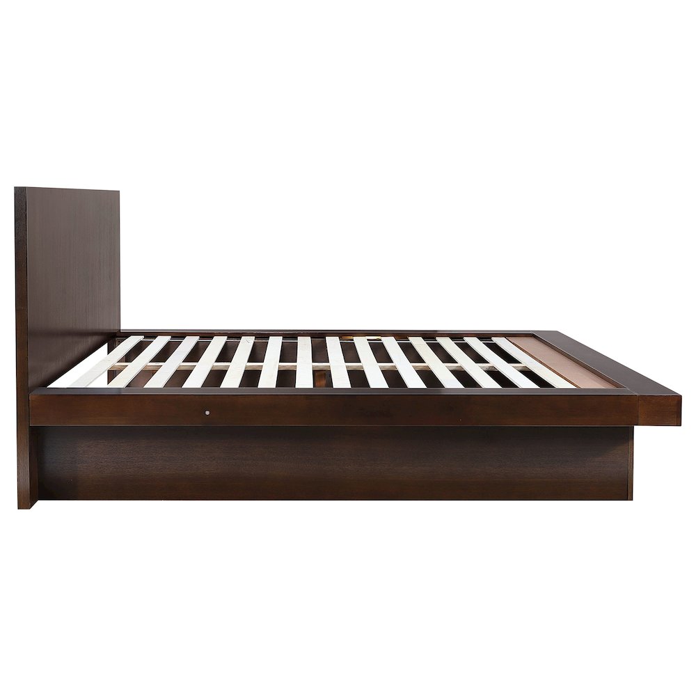 Jessica Wood Eastern King LED Panel Bed Cappuccino. Picture 6