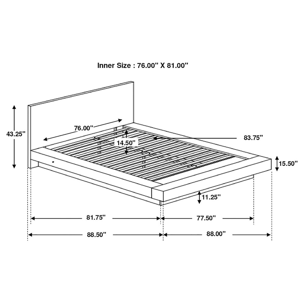 Jessica Wood Eastern King LED Panel Bed Cappuccino. Picture 10