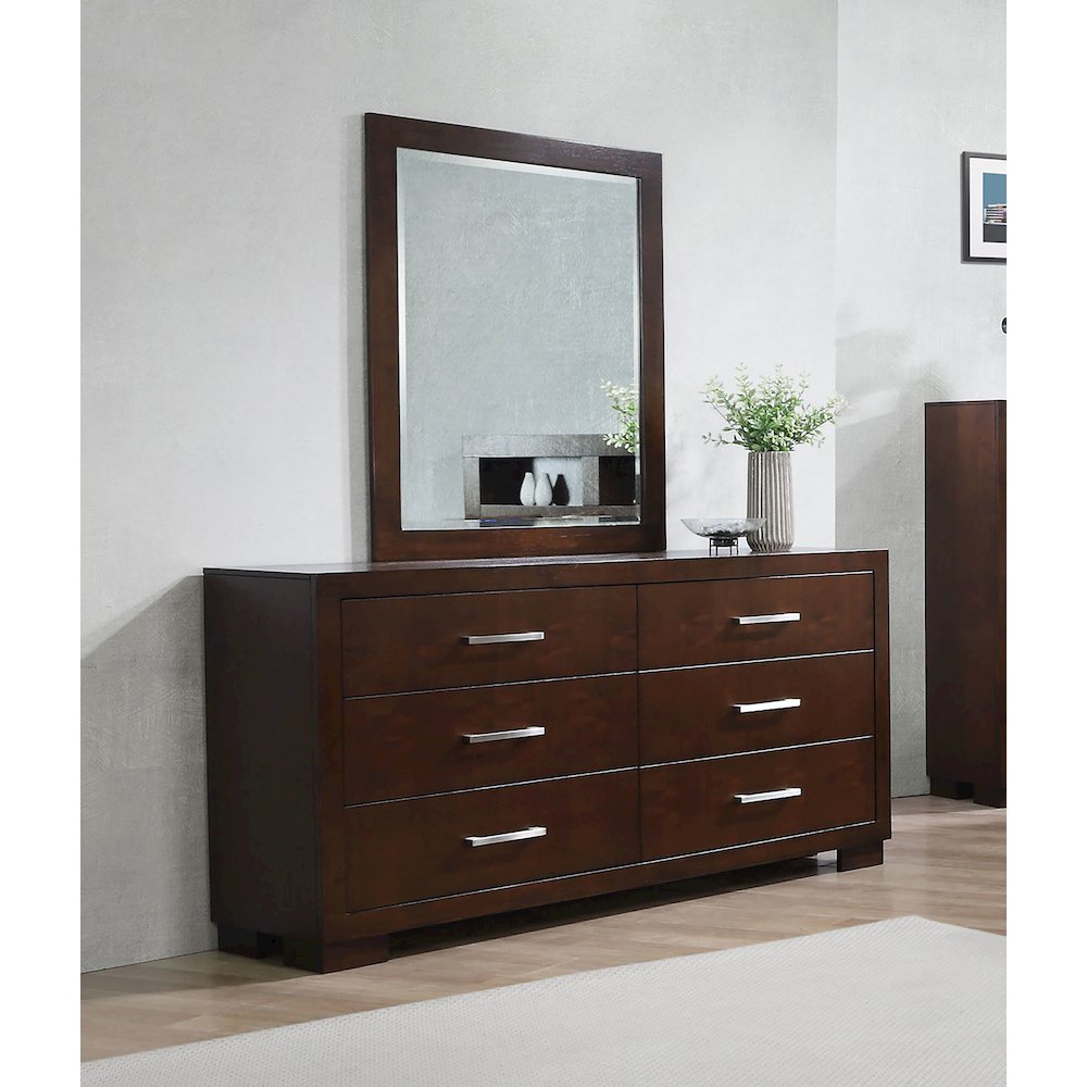 Jessica 6-drawer Dresser with Mirror Cappuccino. Picture 8