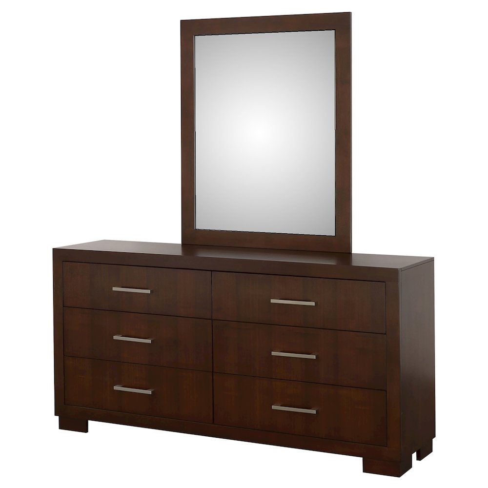 Jessica 6-drawer Dresser with Mirror Cappuccino. Picture 4