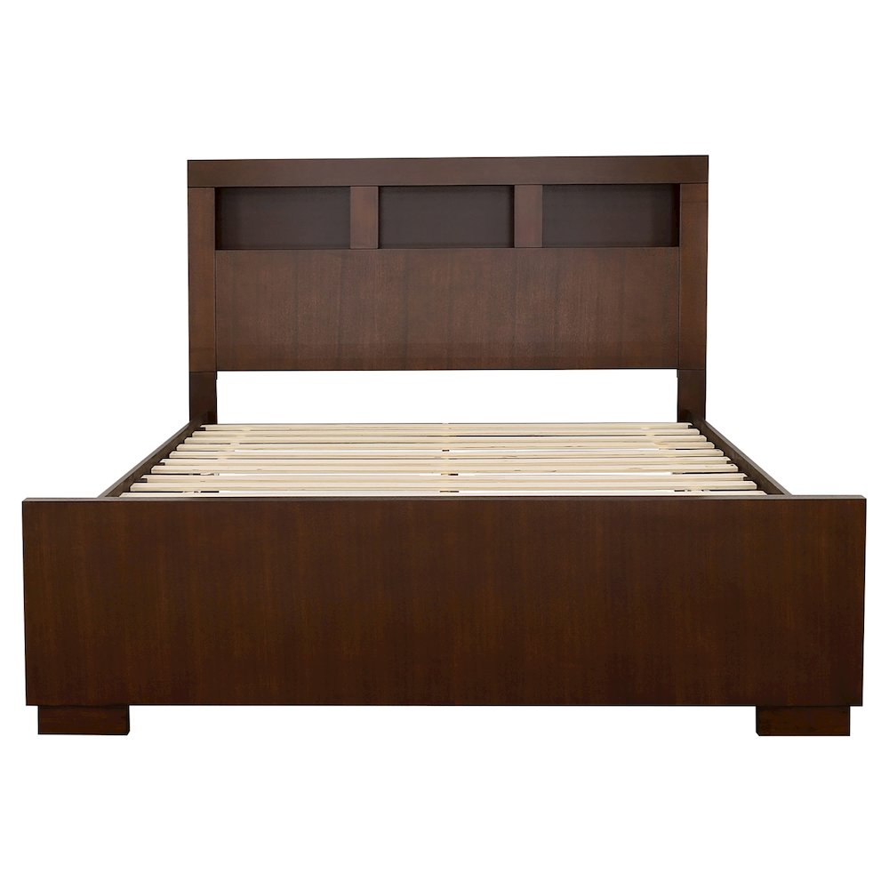 Jessica Eastern King LED Storage Bookcase Bed Cappuccino. Picture 3