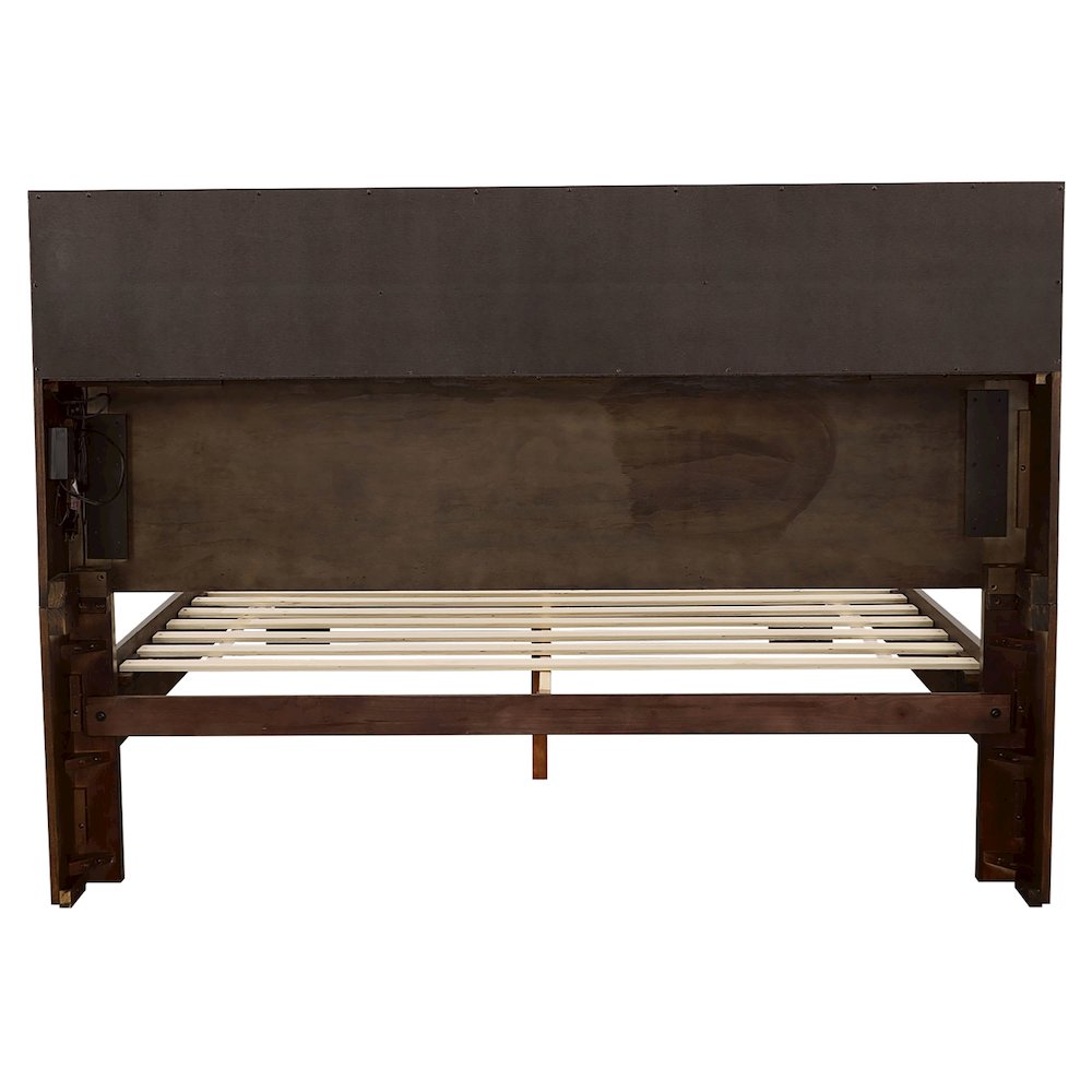 Jessica Eastern King LED Storage Bookcase Bed Cappuccino. Picture 6