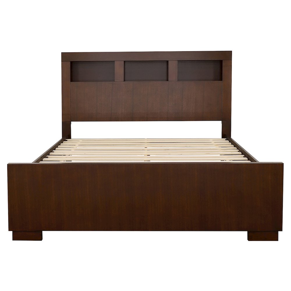 Jessica California King LED Storage Bookcase Bed Cappuccino. Picture 3