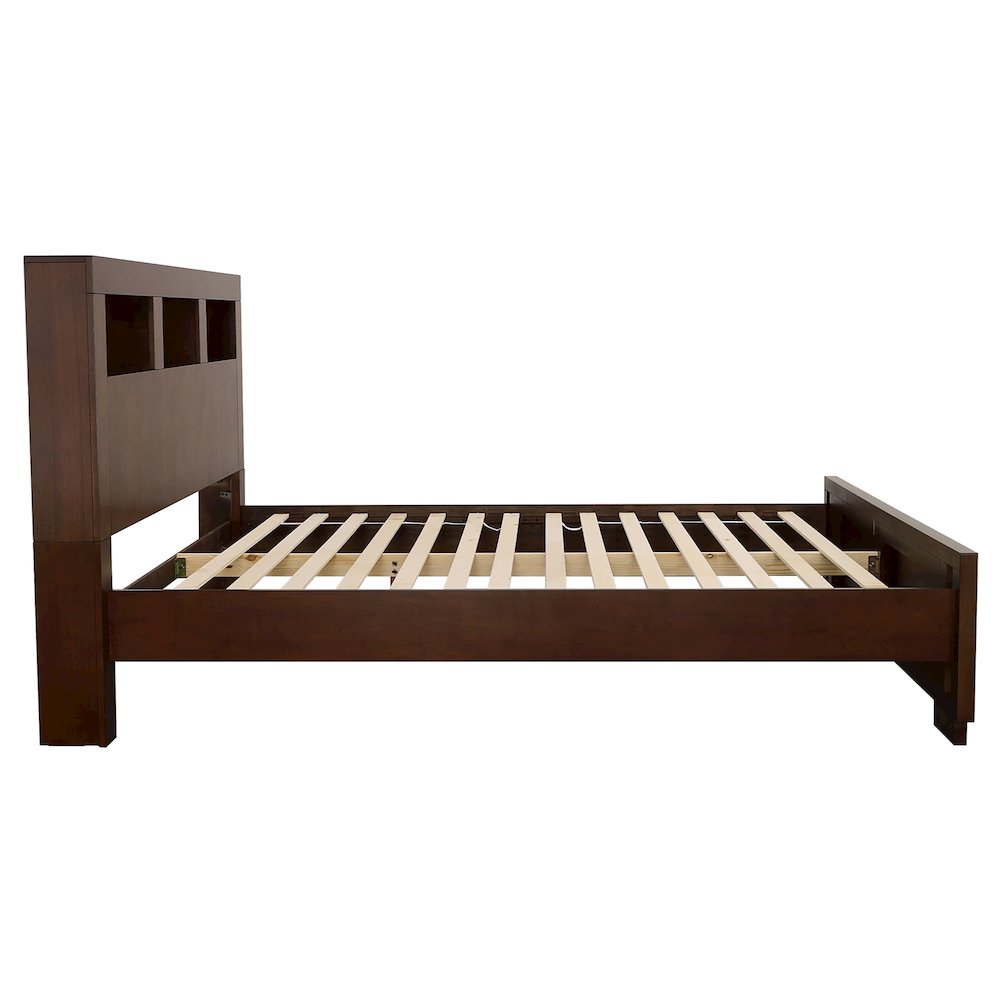 Jessica California King LED Storage Bookcase Bed Cappuccino. Picture 5