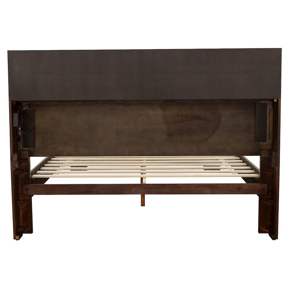 Jessica California King LED Storage Bookcase Bed Cappuccino. Picture 6