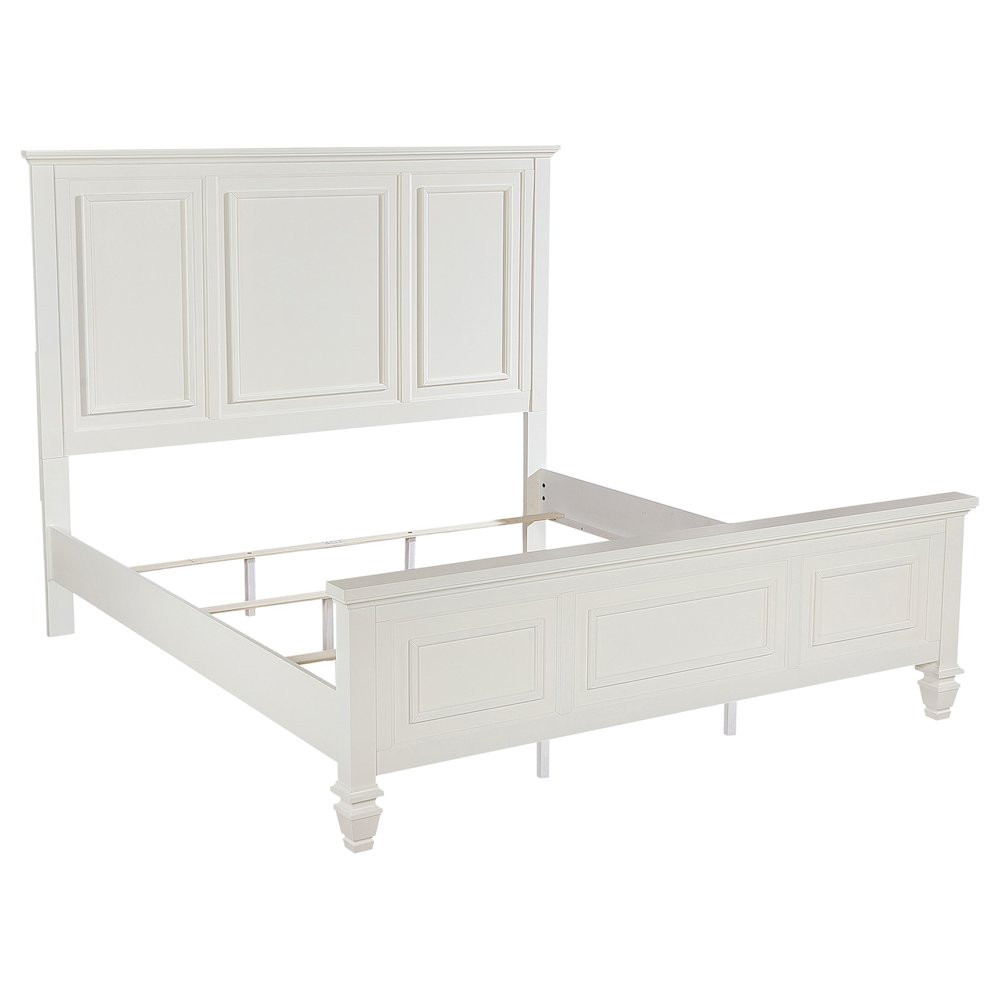 Sandy Beach 5-piece Eastern King Bedroom Set Cream White. Picture 2