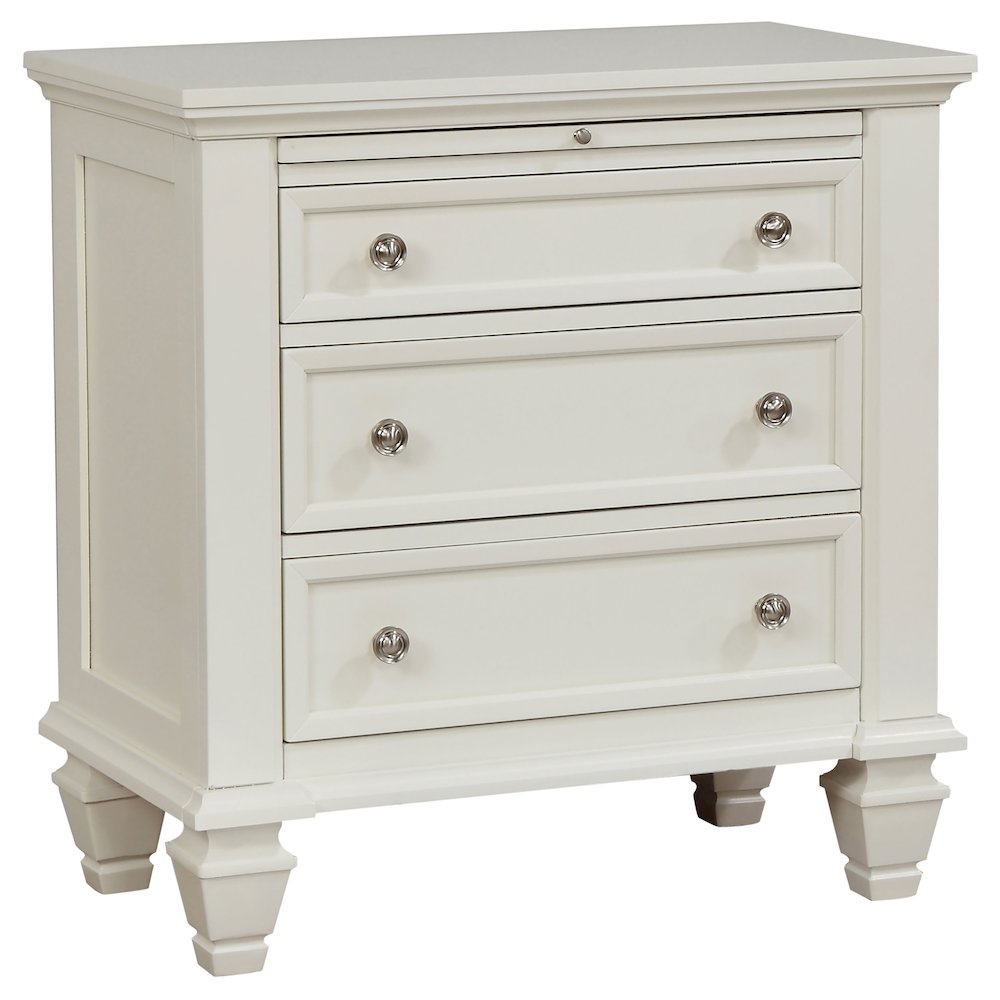 Sandy Beach 5-piece Eastern King Bedroom Set Cream White. Picture 4