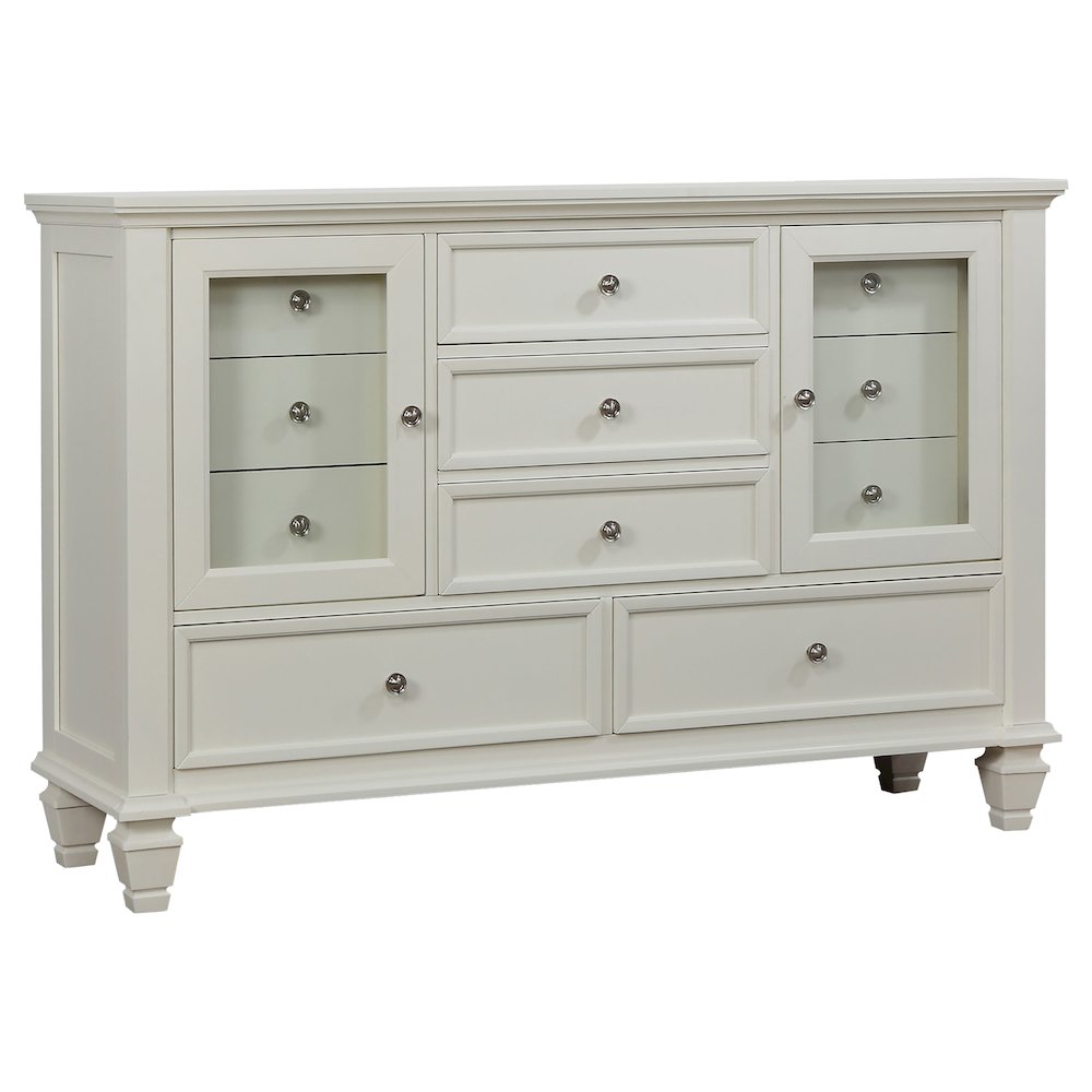 Sandy Beach 5-piece Eastern King Bedroom Set Cream White. Picture 6