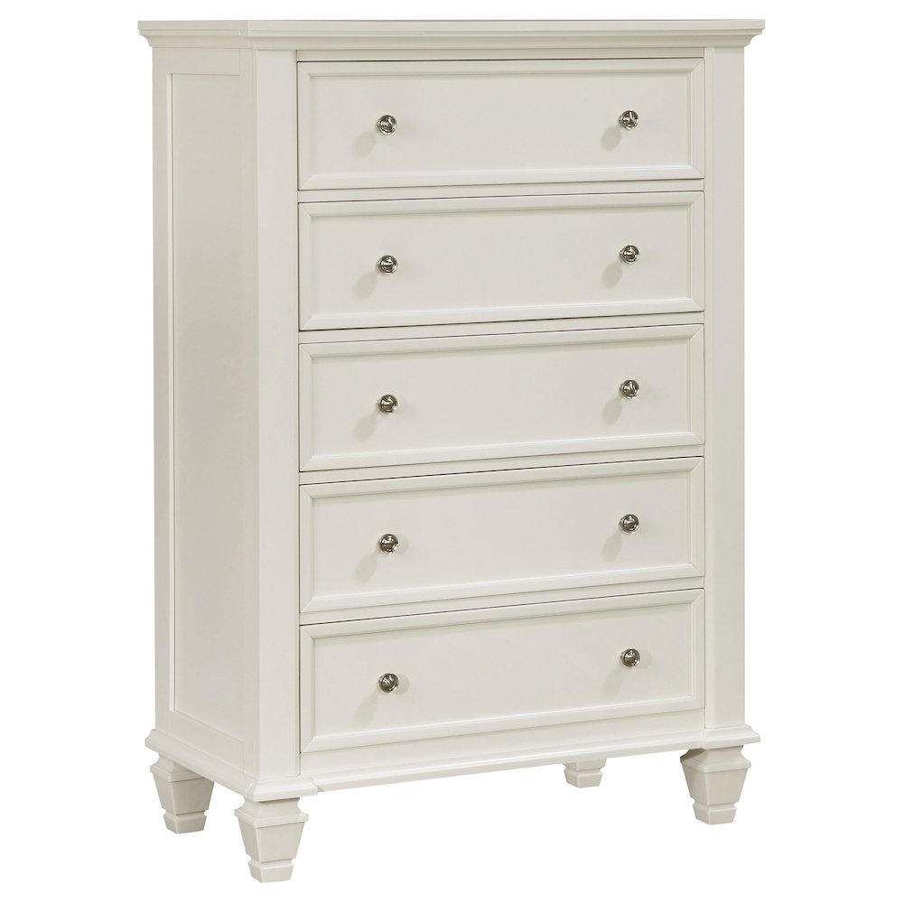 Sandy Beach 5-piece Eastern King Bedroom Set Cream White. Picture 10