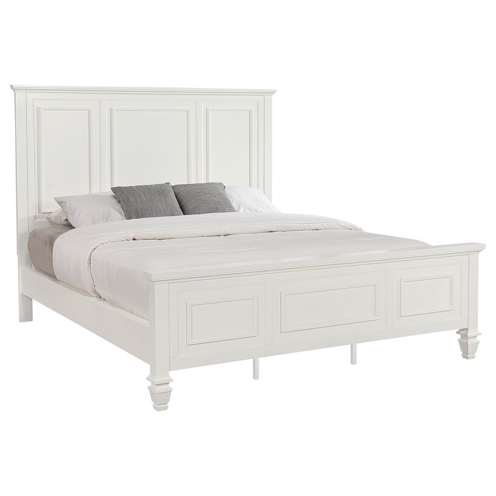 Sandy Beach 63-inch California King Panel Bed Cream White. Picture 3