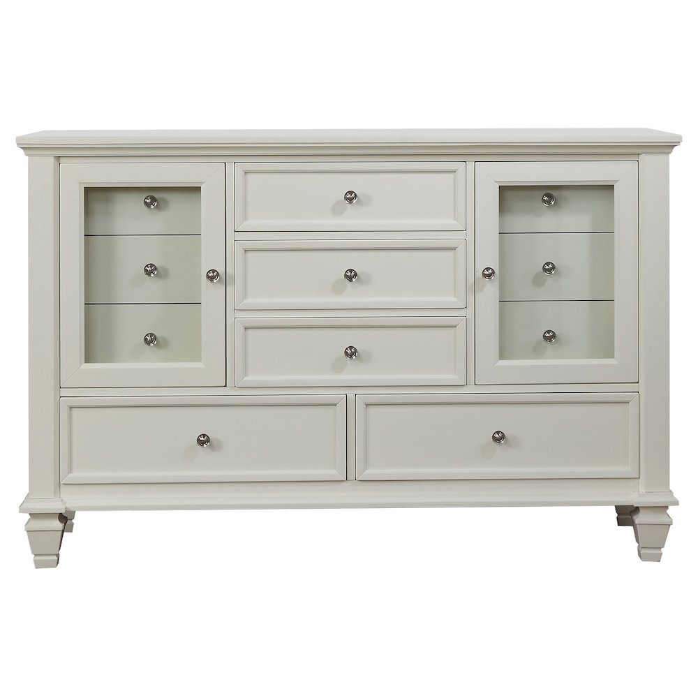Sandy Beach 4-piece Queen Bedroom Set Cream White. Picture 8