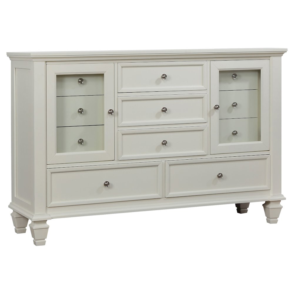 Sandy Beach 5-piece Queen Bedroom Set Cream White. Picture 7