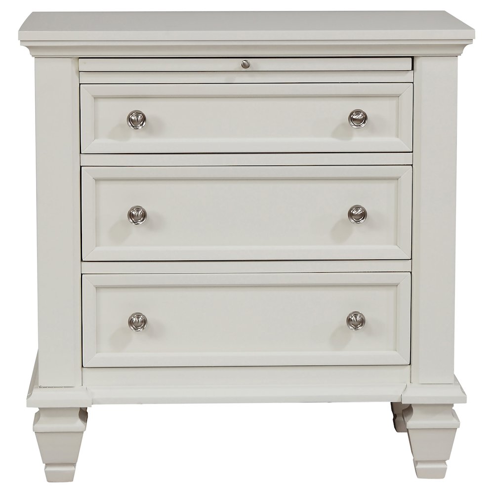 Sandy Beach 3-drawer Nightstand Cream White. Picture 3