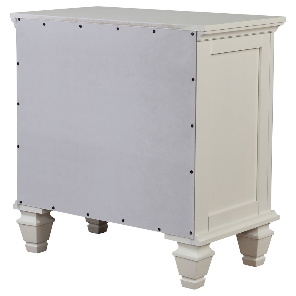 Sandy Beach 3-drawer Nightstand Cream White. Picture 8