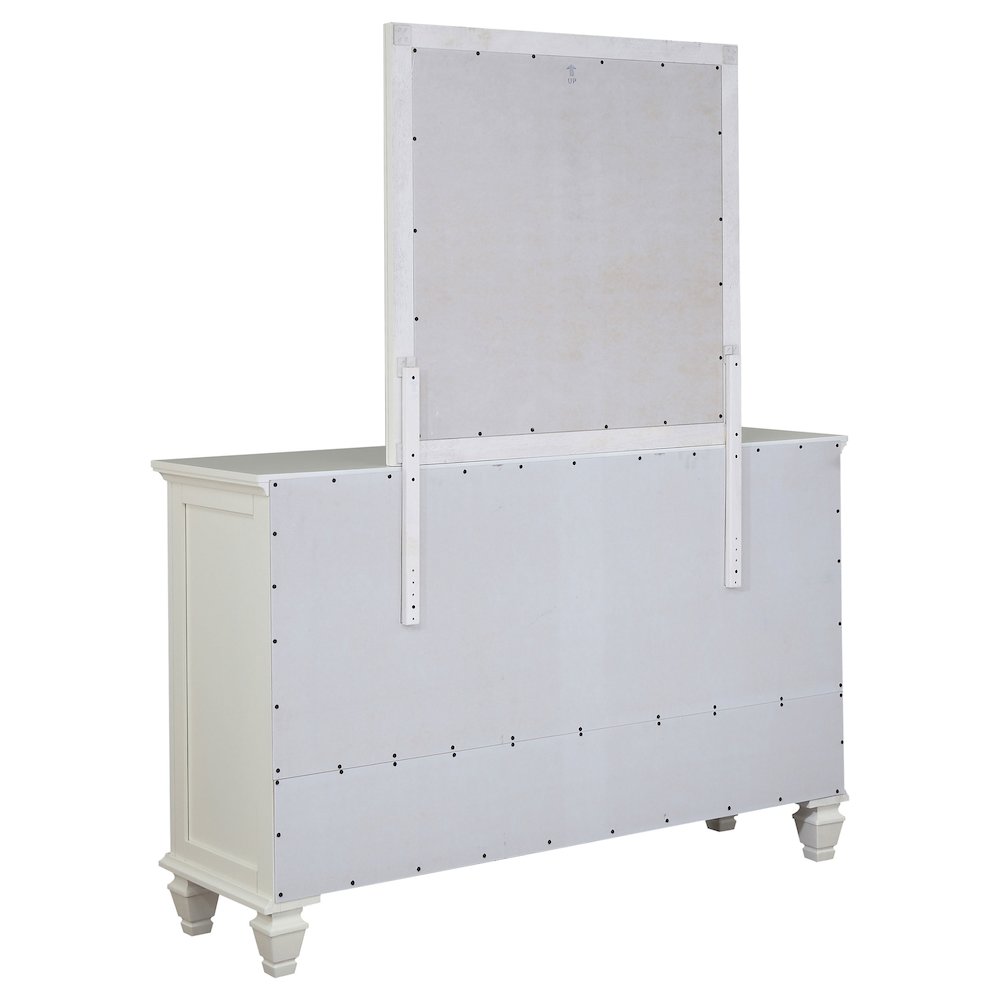Sandy Beach 11-drawer Dresser with Mirror Cream White. Picture 6