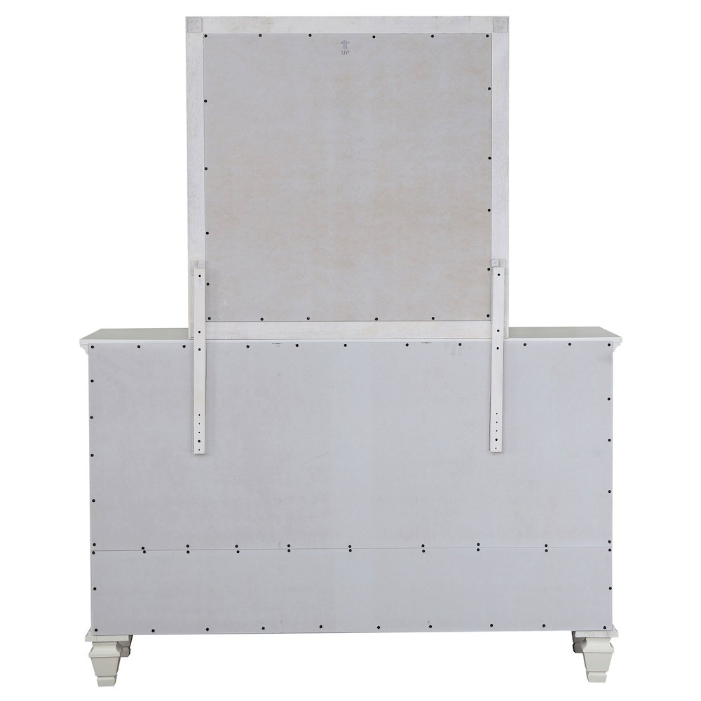Sandy Beach 11-drawer Dresser with Mirror Cream White. Picture 7